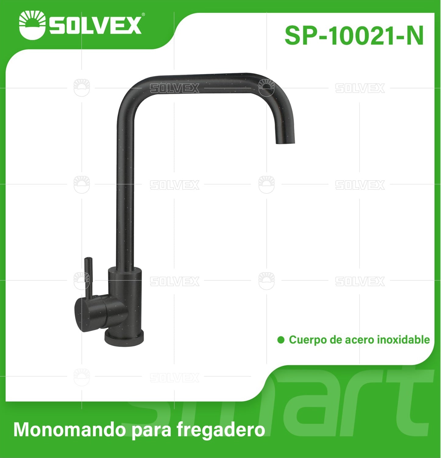 Grifo De fregador. Color Negro Mate. Acero Inoxidable. Pluma Llave Mezcladora Para Cocina. Cuello Recto Con Ángulo de 90°.