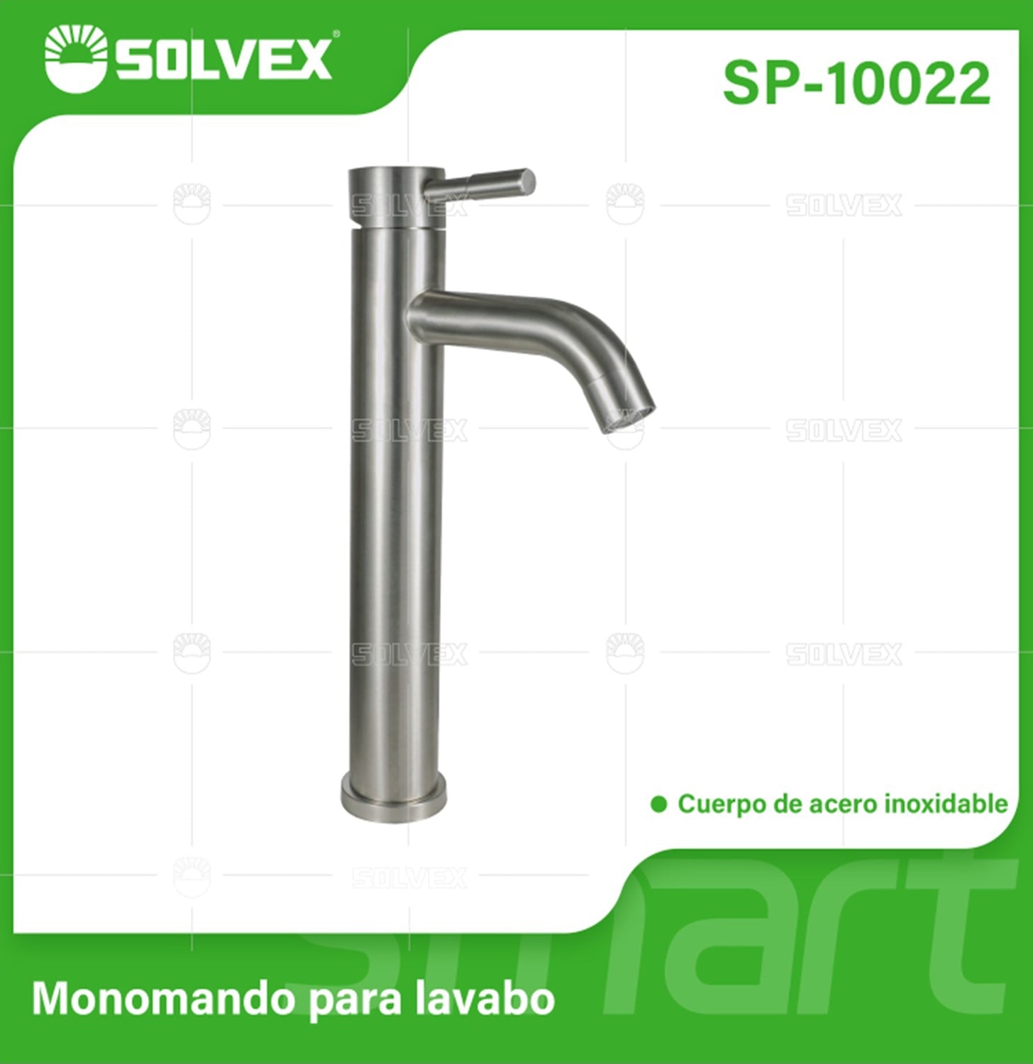 Llave de Lavamanos Individual. Acabado Satinado Cepillado. Grifo para Lavabo. Pluma Agua Fría y Caliente. Acero Inoxidable.