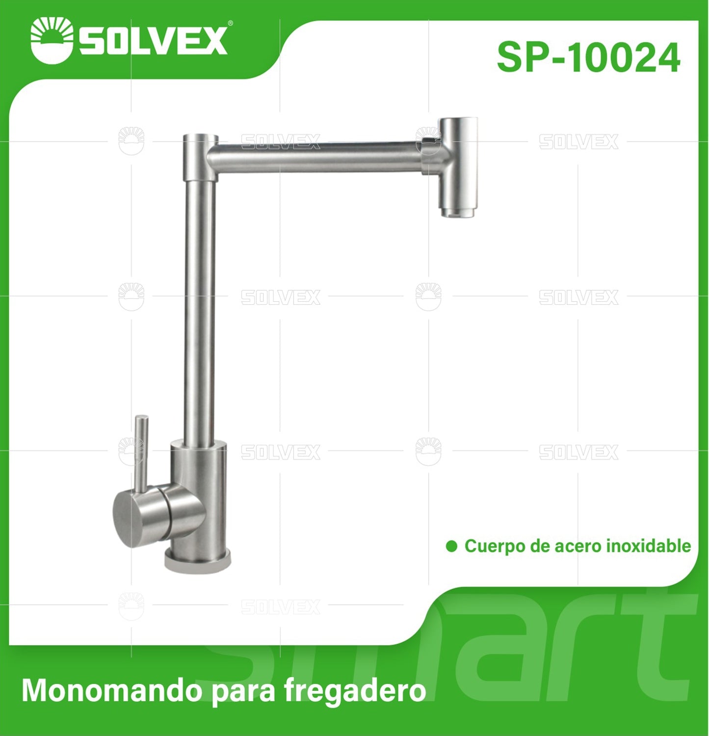 Grifo de fregador. Acabado Satinado Cepillado. Acero Inoxidable. Pluma Llave Mezcladora para Cocina. Brazo Recto con Ángulo de 90°.