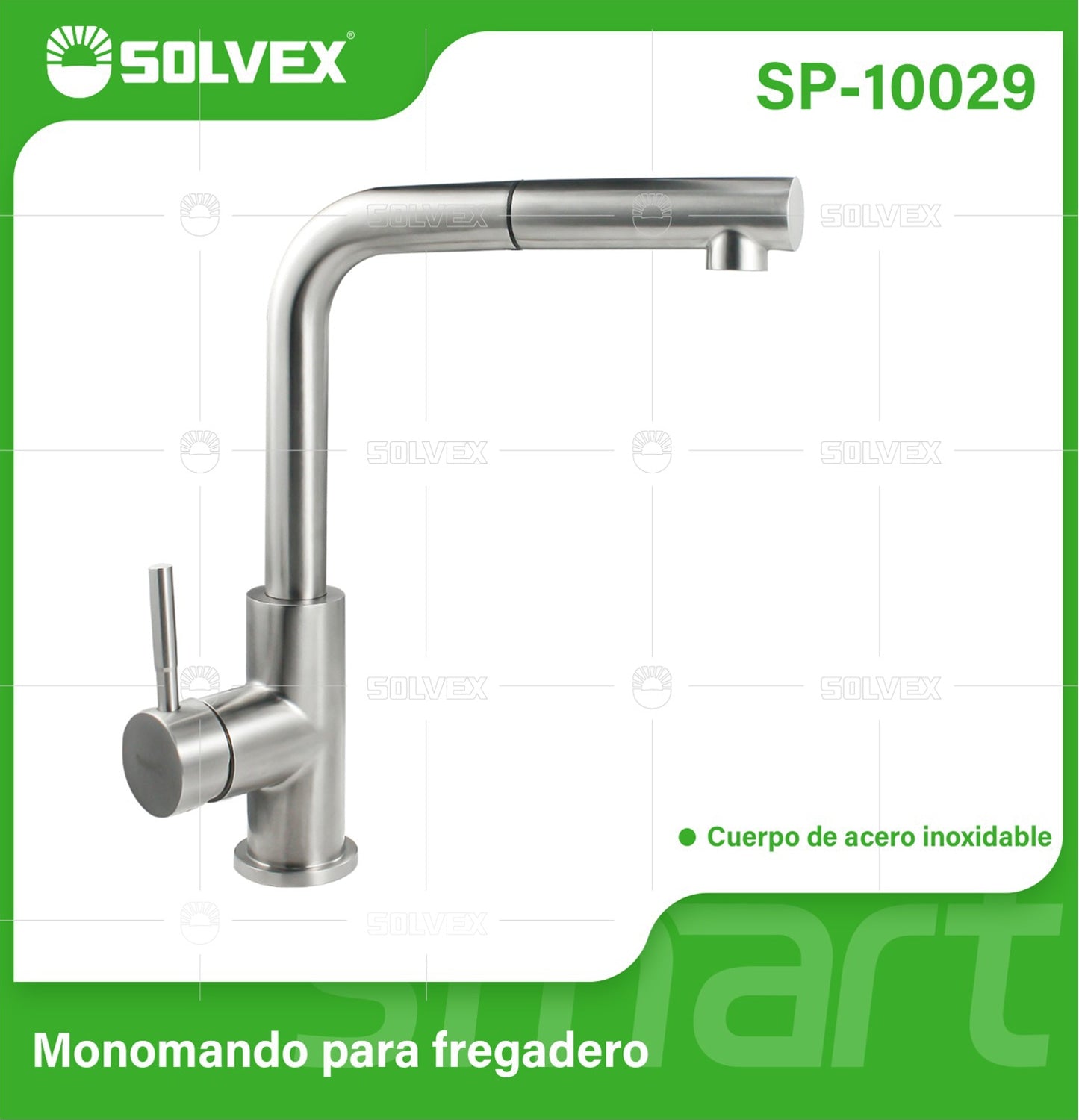 Grifo de fregador de Acabado Satinado Cepillado. Pluma Llave Mezcladora para Cocina con Manguera Extensible de 1.5 m.