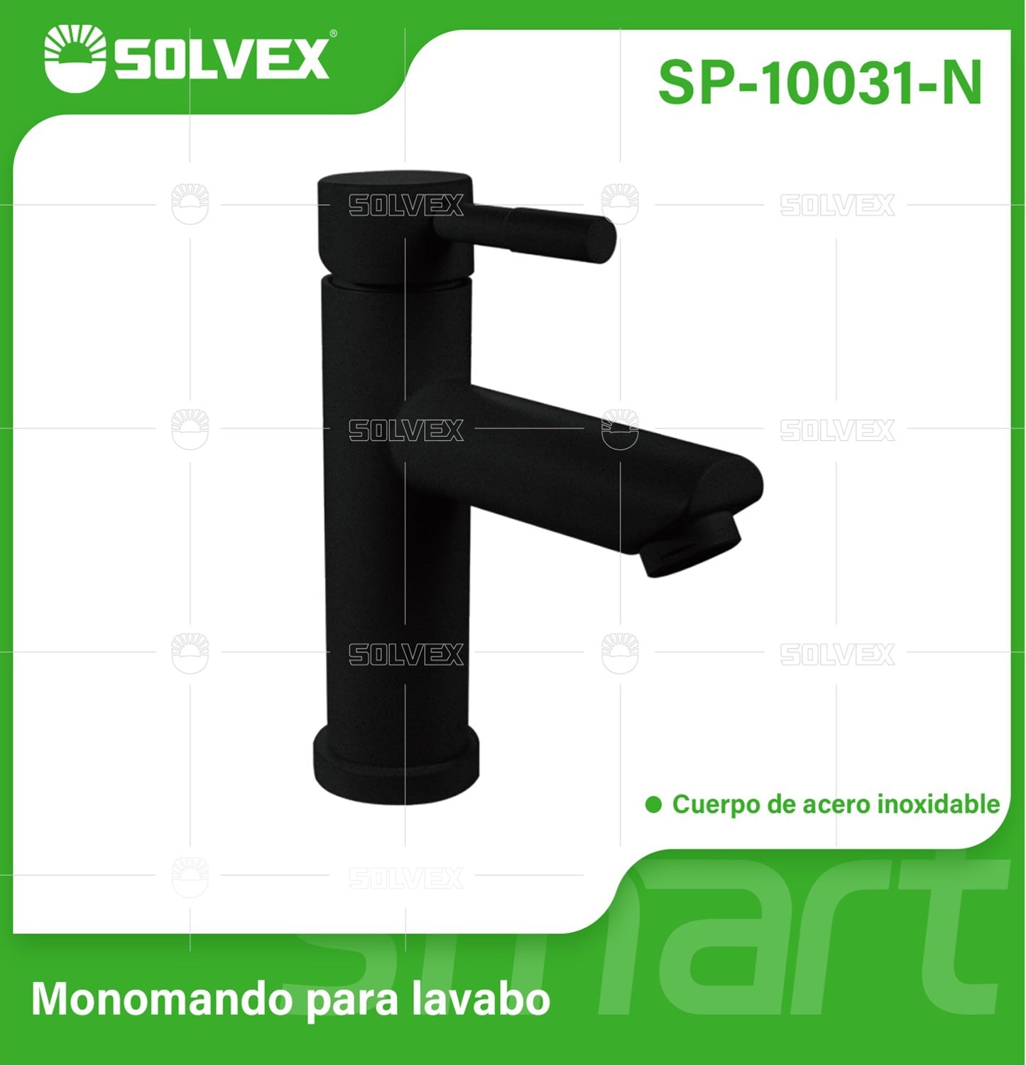 Llave de Lavamanos Individual. Color negro. Grifo para Lavabo. Pluma Agua Fría y Caliente. Acero Inoxidable.
