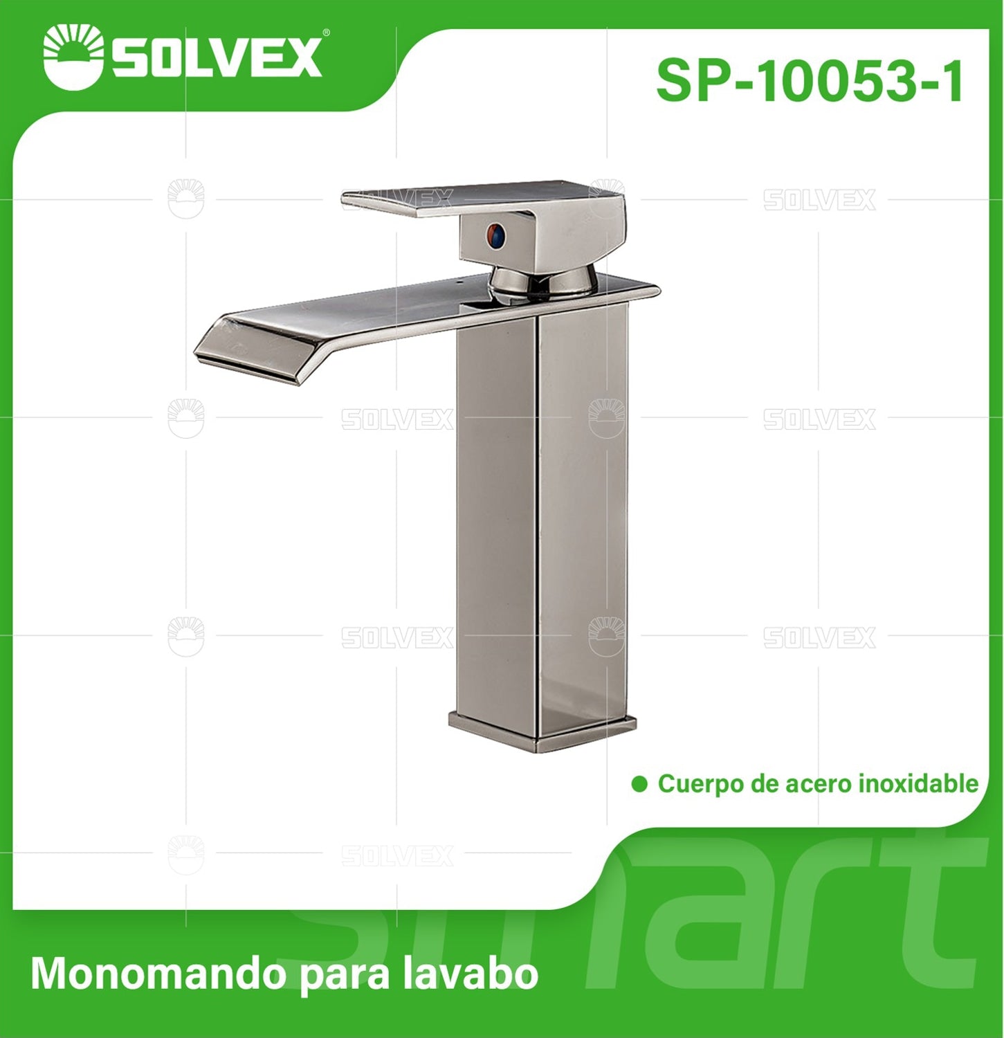 Llave de Lavamanos Individual. Acabado satinado. Grifo para Lavabo. Pluma Agua Fría y Caliente.