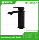 Llave de Lavamanos Individual. Color negro. Grifo para Lavabo. Pluma Agua Fría y Caliente.