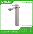 Llave de Lavamanos Individual Alta. Acabado satinado. Grifo para Lavabo. Pluma Agua Fría y Caliente.