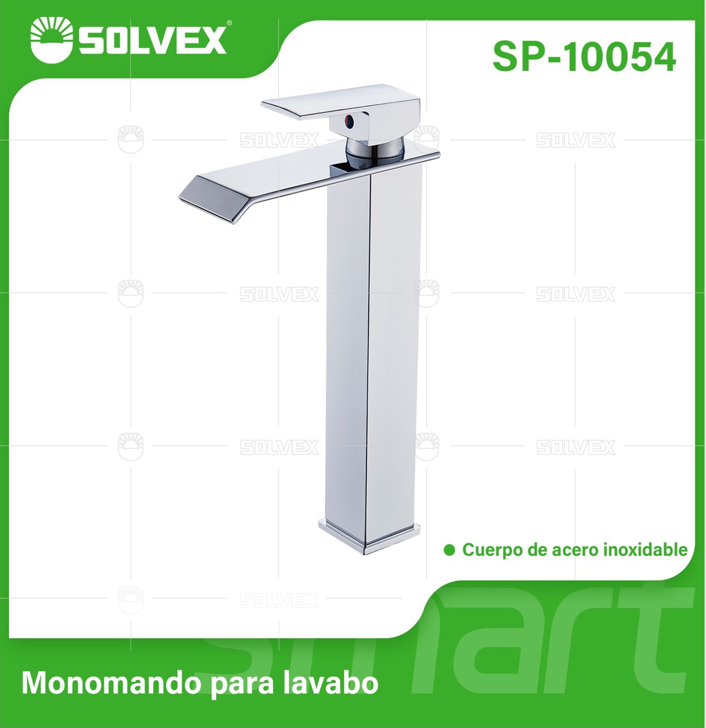 Llave de Lavamanos Individual Alta. Color Cromado Brillante. Grifo para Lavabo. Pluma Agua Fría y Caliente.