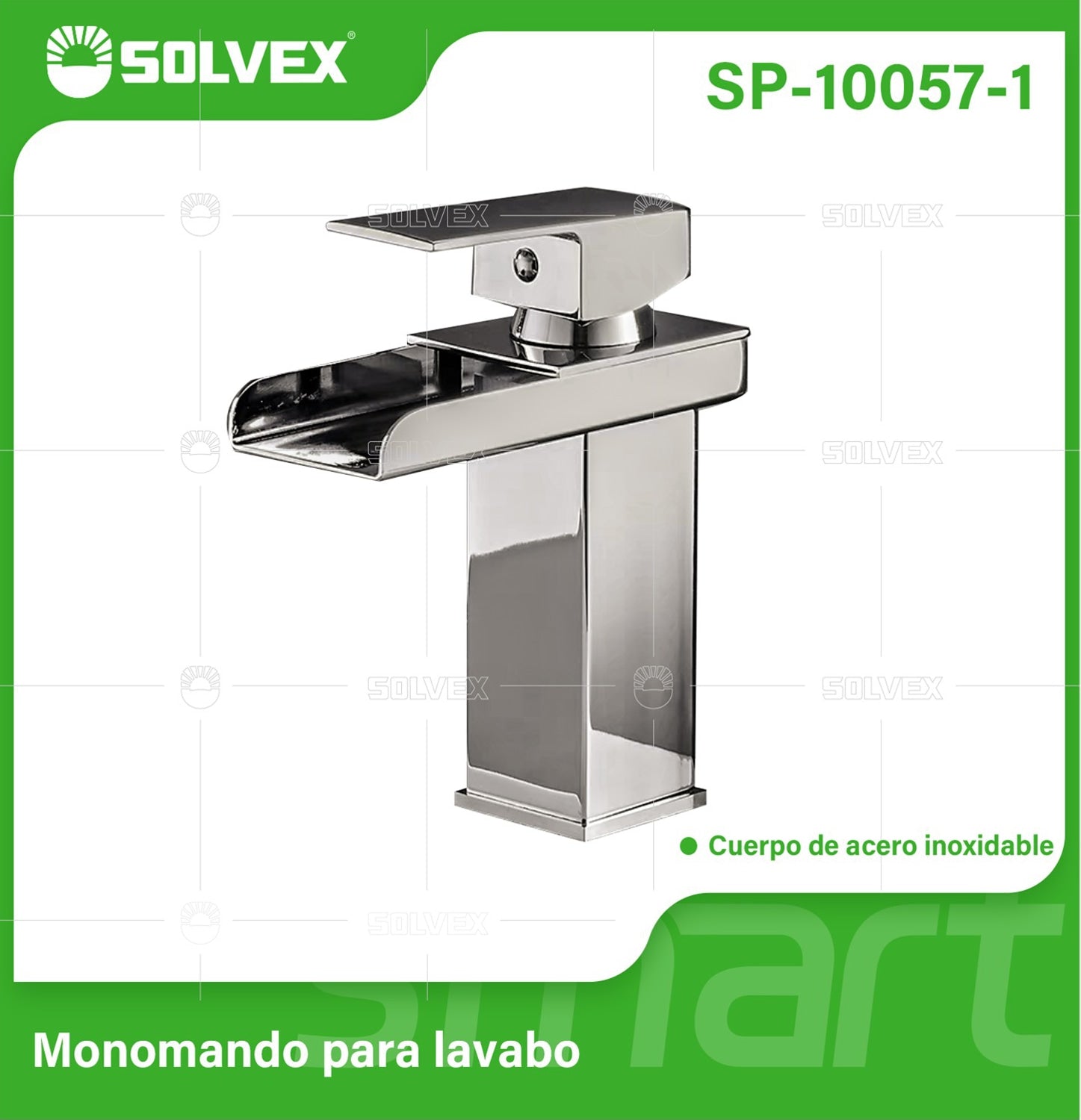 Llave de Lavamanos Individual. Acabado satinado. Grifo para Lavabo. Pluma Agua Fría y Caliente Tipo Cascada.