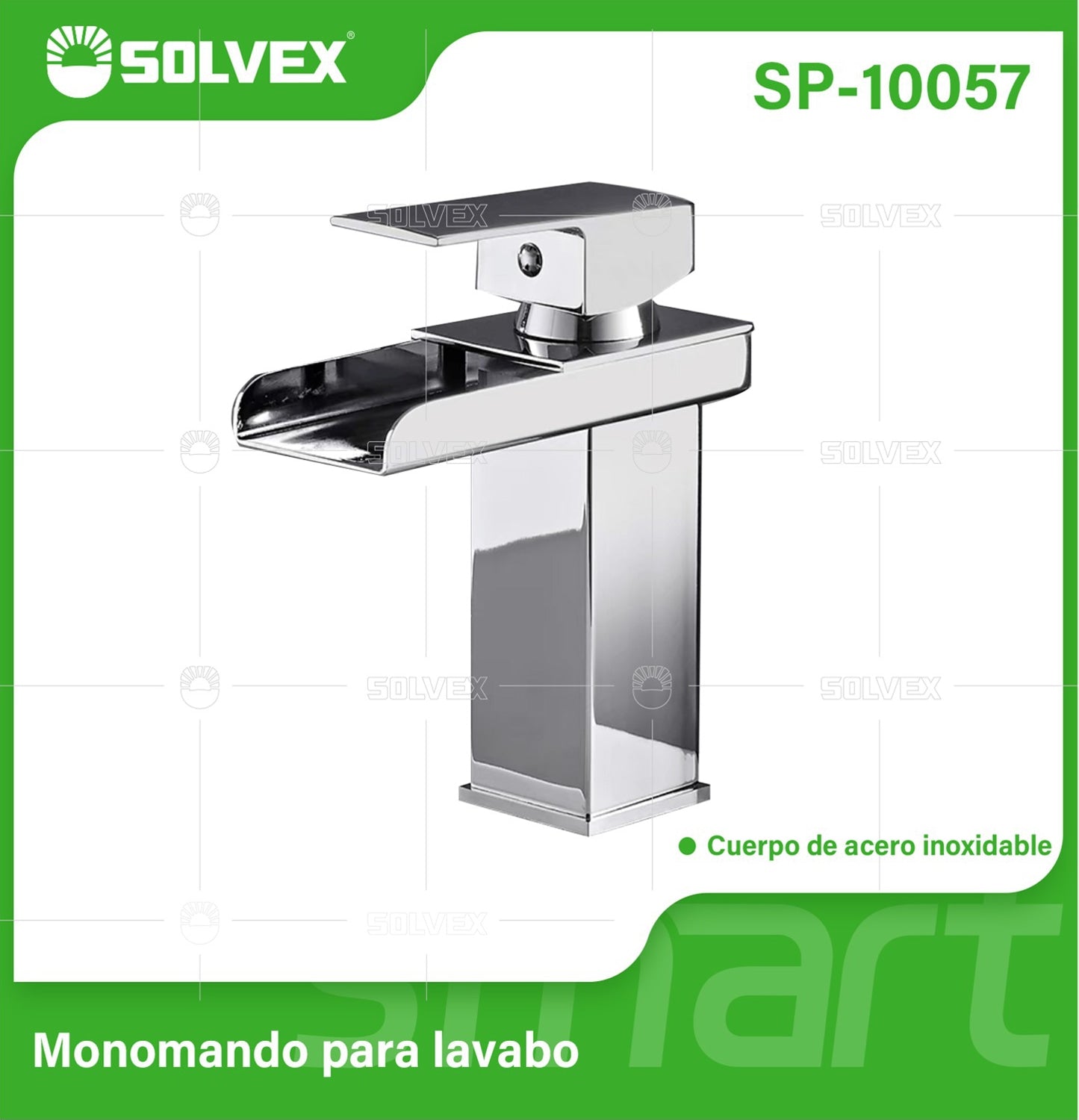 Llave de Lavamanos Individual. Color Cromado Brillante. Grifo para Lavabo. Pluma Agua Fría y Caliente Tipo Cascada.