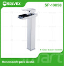 Llave de Lavamanos Individual Alta. Color Cromado Brillante. Grifo para Lavabo. Pluma Agua Fría y Caliente.