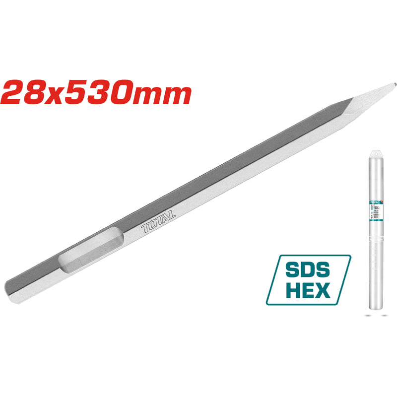 Cincel Hex 28X530mm de punta