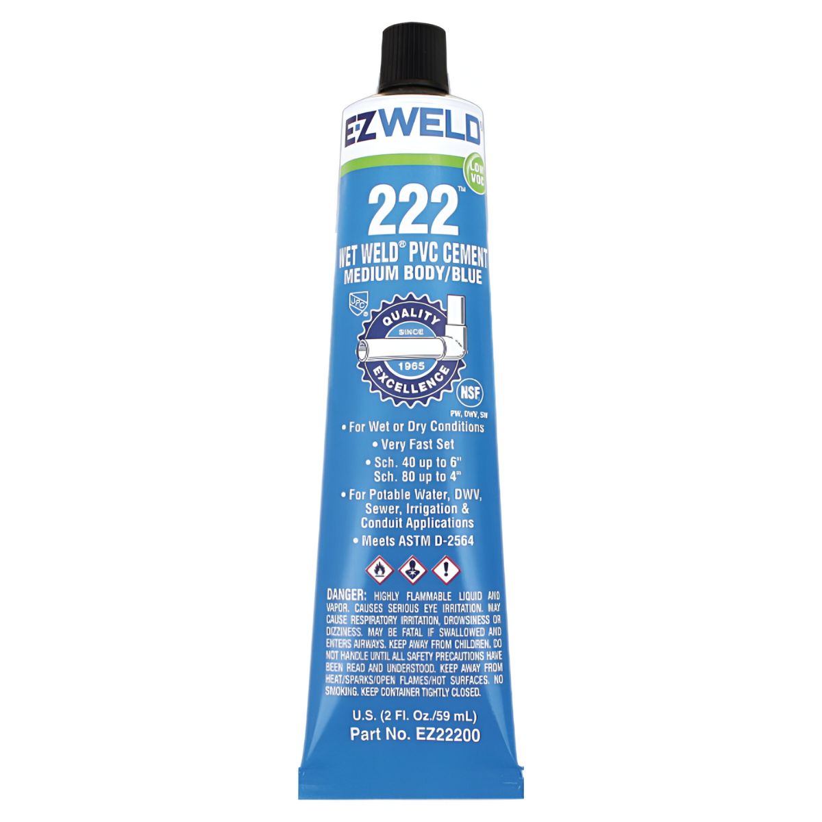 Pegamento cemento para PVC EZ WELD 222 (2 oz).