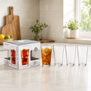 Vasos Altos de Vidrio Transparentes de 15.75Oz (460ml) para Bebidas Agua Cocteles (Set de 4)