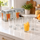 Vasos Altos de Vidrio Transparentes de 15.75Oz (460ml) para Bebidas Agua Cocteles (Set de 8)