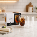 Tazas de Doble Pared de Borosilicato para Bebidas Frías y Calientes de 15.6 Oz (460ml) Vasos de Vidrio para Café y Té (Set de 2)