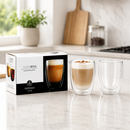 Tazas de Doble Pared de Borosilicato para Bebidas Frías y Calientes de 11.5 Oz (340ml) Vasos de Vidrio para Café y Té (Set de 2)