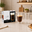 Tazas de Doble Pared de Borosilicato para Bebidas Frías y Calientes de 12 Oz (350ml) Vasos de Vidrio para Café y Té (Set de 2)