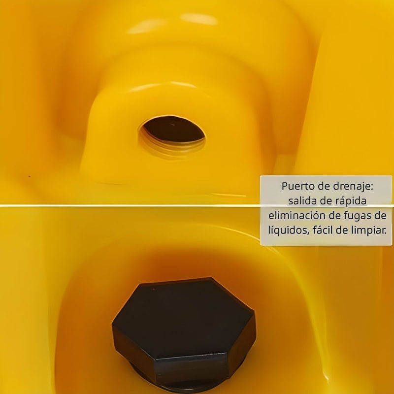 Bandeja De Contención Antiderrames De HDPE Para 1 Tanque 28.4"x28.4"x6.3" (Cap 7 Gal). Plataforma De Almacenamiento de pintura apilable para Tambores Y Cubos.