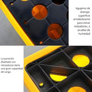 Bandeja De Contención Antiderrames De HDPE Para 4 Tanques 51.2x51.2"x11.8" (Cap 68 Gal). Plataforma De Almacenamiento de pintura apilable para Tambores Y Cubos.