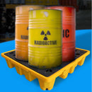 Bandeja De Contención Antiderrames De HDPE Para 2 Tanques 51.2x26.8"x11.8" (Cap 32 Gal). Plataforma De Almacenamiento de pintura apilable para Tambores Y Cubos.