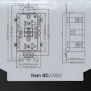 Tomacorriente doble GFCI 20A 125V a Prueba de Agua y Sobrecargas. Enchufe Eléctrico de Seguridad con Reset y Test.