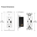 Tomacorriente doble con puertos USB-C y USB-A. Enchufe de Pared 125V. Cargador Rápido para Dispositivos Electrónicos.