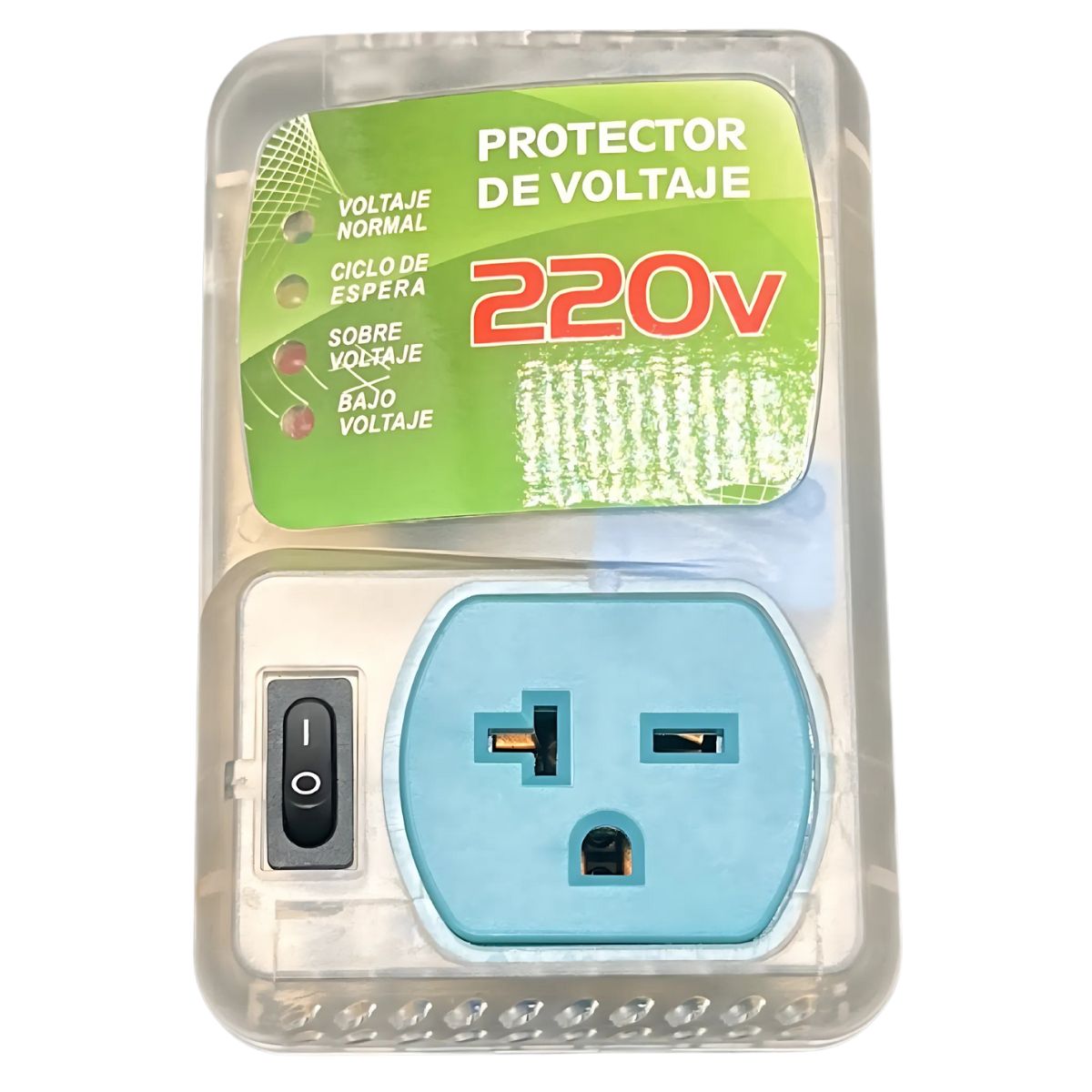 Protector De Voltaje Enchufable 220V Con 1 Toma. Supresor De Picos Para Equipos Electrónicos.