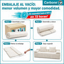 Sofá Moderno de 3 Puestos Empacado al Vacío. Espuma 32D de Alta Densidad con Resortes (232x99x68cm). Color beige claro.