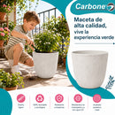 Maceta Decorativa Blanca con Acabado Cerámico Mate para Interior y Exterior D35*H30.5cm  Resistente a Rayos UV.