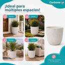 Maceta Decorativa Blanca con Acabado Cerámico Mate para Interior y Exterior D35*H30.5cm  Resistente a Rayos UV.