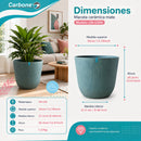Maceta Decorativa Gris Clara con Acabado Cerámico Mate para Interior y Exterior D35*H30.5cm Resistente a Rayos UV.