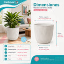 Maceta Decorativa Blanca con Acabado Cerámico Mate para Interior y Exterior D54.5*H48cm Resistente a Rayos UV.