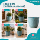 Maceta Decorativa Gris Clara con Acabado Cerámico Mate para Interior y Exterior D54.5*H48cm Resistente a Rayos UV.