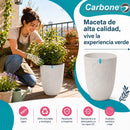 Maceta Alta Decorativa Blanca con Acabado Cerámico Mate para Interior y Exterior D35*H47cm Resistente a Rayos UV.