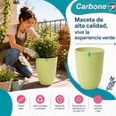 Maceta Alta Decorativa Beige con Acabado Cerámico Mate para Interior y Exterior D35*H47cm Resistente a Rayos UV.