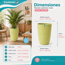 Maceta Alta Decorativa con Acabado Cerámico Mate para Interior y Exterior D43*H57cm Resistente a Rayos UV.