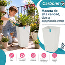 Maceta Cuadrada Alta Blanco con Acabado Cerámico Mate para Interior y Exterior L26*H43cm Resistente a Rayos UV.