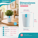 Maceta Alta Decorativa Gris Clara con Acabado Cerámico Mate para Interior y Exterior D14*H20cm Resistente a Rayos UV.