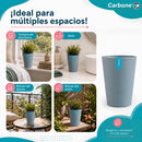 Maceta Alta Decorativa Gris Oscuro con Acabado Cerámico Mate para Interior y Exterior D14*H20cm Resistente a Rayos UV.