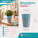 Maceta Alta Decorativa Gris Oscuro con Acabado Cerámico Mate para Interior y Exterior D14*H20cm Resistente a Rayos UV.