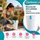 Maceta Alta Decorativa Blanca con Acabado Cerámico Mate para Interior y Exterior D17*H25cm Resistente a Rayos UV.