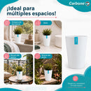 Maceta Alta Decorativa Blanca con Acabado Cerámico Mate para Interior y Exterior D17*H25cm Resistente a Rayos UV.