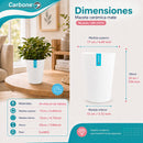Maceta Alta Decorativa Blanca con Acabado Cerámico Mate para Interior y Exterior D17*H25cm Resistente a Rayos UV.