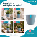 Maceta Decorativa Gris Oscuro con Acabado Cerámico Mate para Interior y Exterior D23*H19.5cm Resistente a Rayos UV.