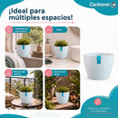 Maceta Decorativa Blanca con Acabado Cerámico Mate para Interior y Exterior D27*H20cm Resistente a Rayos UV.