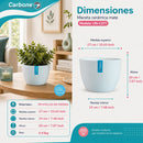 Maceta Decorativa Blanca con Acabado Cerámico Mate para Interior y Exterior D27*H20cm Resistente a Rayos UV.