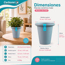 Maceta Decorativa Gris Oscuro con Borde Redondeado y Acabado Cerámico Mate para Interior y Exterior D15*H15cm Resistente a Rayos UV.