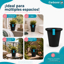 Maceta Decorativa Negra con Borde Redondeado y Acabado Cerámico Mate para Interior y Exterior D19.5*H19cm Resistente a Rayos UV.