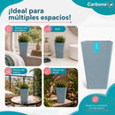 Maceta Decorativa Cuadrada Gris Oscuro con Acabado Cerámico Mate para Interior y Exterior L15*H23cm Resistente a Rayos UV.