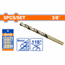 Brocas HSS de 3/8" Acero Alta Velocidad Set 5 pzas