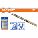 Brocas HSS de 1/2" Acero Alta Velocidad Set 5 pzas