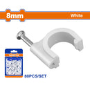 Grapas Clavijas para cable coaxial 8mm Blanco. Set 80 piezas. Protege la cubierta del cable.